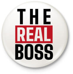 printfashion Családi - The real boss (feleség) - Kitűző, hűtőmágnes - Fehér (15048682)