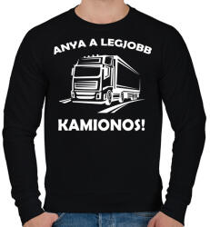 printfashion Anya a legjobb kamionos - Férfi pulóver - Fekete (5031887)