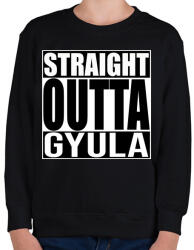 printfashion Straight Outta Gyula - Gyerek pulóver - Fekete (934691)