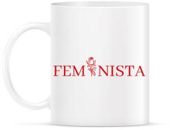 printfashion Feminista rózsával - Bögre - Fehér (8534788)