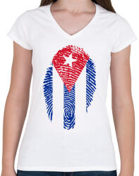 printfashion cuba - Női V-nyakú póló - Fehér (12584835)