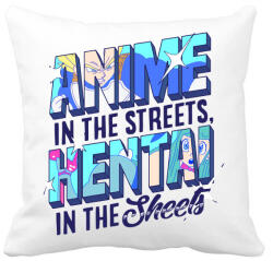 printfashion Anime in the streets - Párnahuzat, Díszpárnahuzat - Fehér (5184849)