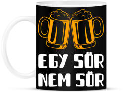 printfashion Egy sör nem sör - Bögre - Fekete (10365184)