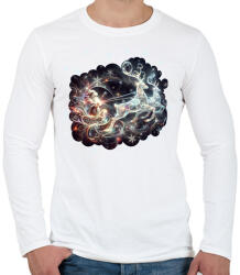 printfashion Télapó érkezik a rénszarvasos szánjával - Férfi hosszú ujjú póló - Fehér (15044111)