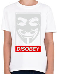 printfashion Disobey - Gyerek póló - Fehér (1317836)