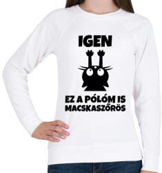 printfashion Igen, ez a pólóm is macskaszőrös - Női pulóver - Fehér (10733787)