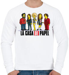 printfashion La casa de papel - simps. edition - Férfi pulóver - Fehér (4897975)