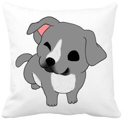 printfashion Amstaff/pitbull kutyus (szürke) - Párnahuzat, Díszpárnahuzat - Fehér (13883854)