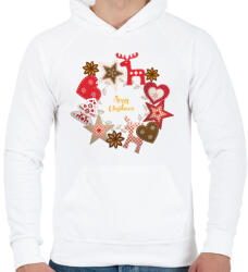 printfashion Karácsony - karácsonyi díszek - Férfi kapucnis pulóver - Fehér (5646926)