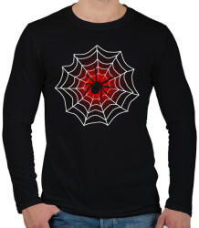 printfashion piros pók - Férfi hosszú ujjú póló - Fekete (15636452)