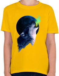 printfashion Farkasüvöltés - Gyerek póló - Sárga (395116)