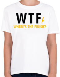 printfashion Where's the finish? - Gyerek póló - Fehér (7358292)