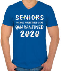 printfashion Seniors - Férfi V-nyakú póló - Királykék (2483454)