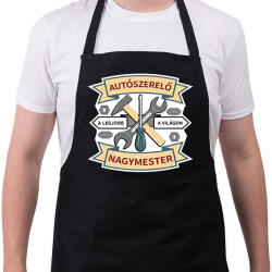 printfashion Autószerelő nagymester - Kötény - Fekete (6565643)