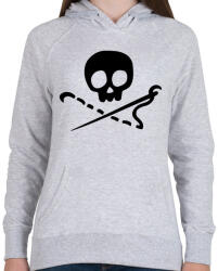 printfashion Varró koponya - Női kapucnis pulóver - Sport szürke (1028443)