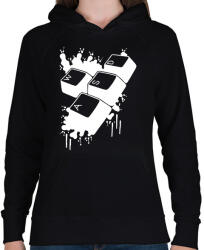 printfashion Wasd - Női kapucnis pulóver - Fekete (2069505)