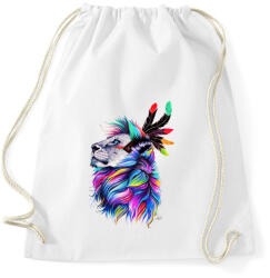 printfashion Oroszlán festmény - Sportzsák, Tornazsák - Fehér (1016325)