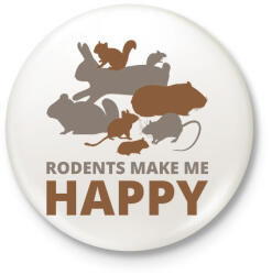 printfashion Rodents make me happy - Kitűző, hűtőmágnes - Fehér (13425526)