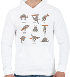 printfashion Lajháros jóga - Férfi kapucnis pulóver - Fehér (16053604)