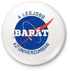 printfashion Nasa barát - Kitűző, hűtőmágnes - Fehér (7050656)