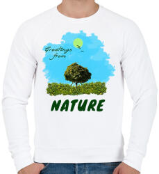 printfashion ÜDV A TERMÉSZETBEN2 - Férfi pulóver - Fehér (1613156)
