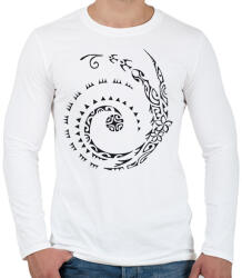 printfashion Maori kígyó - Férfi hosszú ujjú póló - Fehér (6111929)