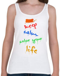 printfashion keep calm color your life - Női atléta - Fehér (1975735)