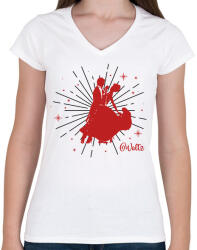 printfashion Waltz - Keringő - Női V-nyakú póló - Fehér (7676094)