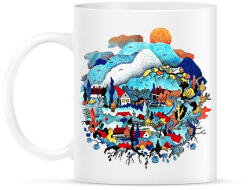 printfashion Blue landscape - Bögre - Fehér (6312686)