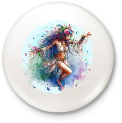 printfashion Sámánlány - Kitűző, hűtőmágnes - Fehér (15885238)