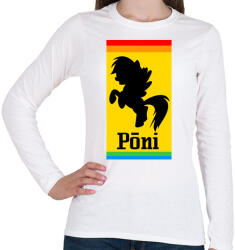 printfashion Póni - Ferrari paródia - Női hosszú ujjú póló - Fehér (1104268)