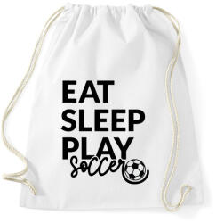 printfashion Eat Sleep Play Soccer - Sportzsák, Tornazsák - Fehér (4954604)