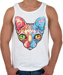 printfashion Egyiptomi macska vízfesték - Férfi atléta - Fehér (1495331)