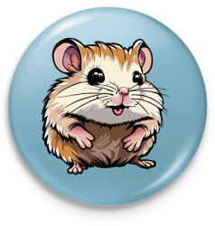 printfashion Baba hörcsög - Kitűző, hűtőmágnes - Világoskék (13683850)