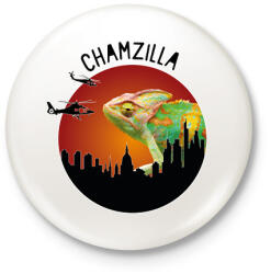 printfashion Chamzilla - Kitűző, hűtőmágnes - Fehér (7182220)