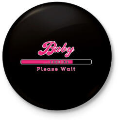 printfashion baby-loading-pink-white - Kitűző, hűtőmágnes - Fekete (3094104)