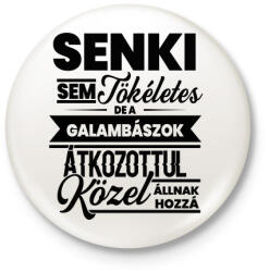 printfashion Senki sem tökéletes - Galambász - Kitűző, hűtőmágnes - Fehér (4590329)