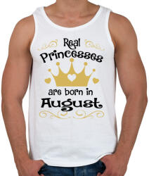 printfashion Az igazi hercegnők augusztusban születnek - Férfi atléta - Fehér (323165)