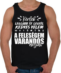 printfashion A feleségem várandós megint - Férfi atléta - Fekete (15747896)