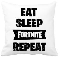 printfashion Eat-Sleep-Fortnite-Repeat - Párnahuzat, Díszpárnahuzat - Fehér (928219)