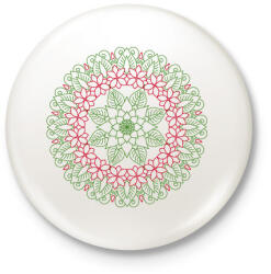 printfashion Mikulásvirágos téli mandala - Kitűző, hűtőmágnes - Fehér (4072991)