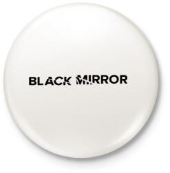 printfashion Fekete tükör logo - Kitűző, hűtőmágnes - Fehér (3087471)