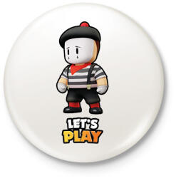 printfashion Stumble Guys - Mime Rowan - Kitűző, hűtőmágnes - Fehér (16087254)