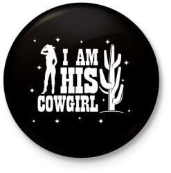 printfashion I'm his cowgirl - Kitűző, hűtőmágnes - Fekete (7509003)