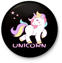 printfashion unikornis - Kitűző, hűtőmágnes - Fekete (6030277)
