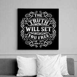 printfashion Az igazság szabaddá tesz - Vászonkép - Fekete (6642252)