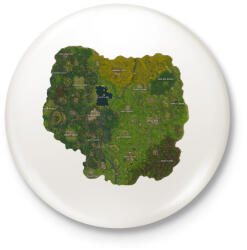 printfashion Fortnite MiniMap - Kitűző, hűtőmágnes - Fehér (3079047)