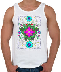 printfashion Mandala minta 1. - Férfi atléta - Fehér (624907)