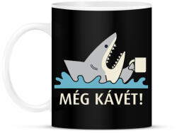 printfashion Fáradt cápa - Még kávét - Bögre - Fekete (7544059)