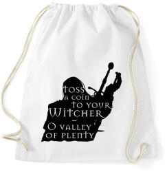 printfashion Witcher - Toss a coin. . . - Sportzsák, Tornazsák - Fehér (2689050)